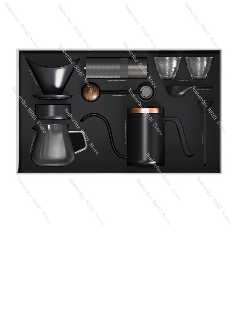 Coffee Equipment Home - ชุดเครื่องชงกาแฟแบบแมนนวล กล่องของขวัญ พร้อมเครื่องบด แก้วกรอง ชุดกาแฟแบบดริป ครบชุด