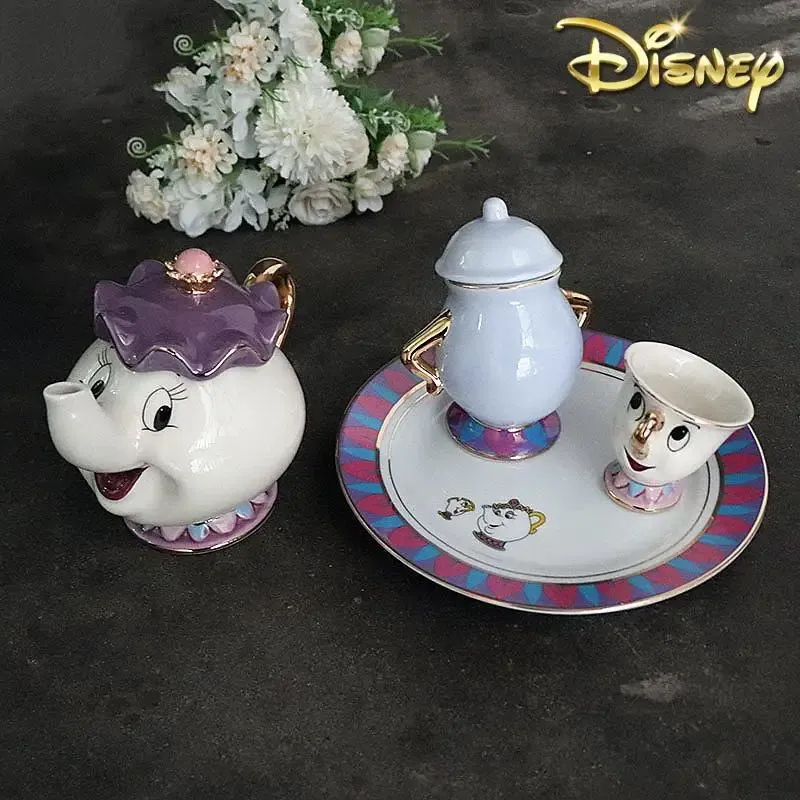 Coffee Equipment Set - กาน้ำชาการ์ตูนโฉมงามกับเจ้าชายอสูร แก้วกาแฟ มิสซิส พอตส์ ชิป แก้วน้ำชา