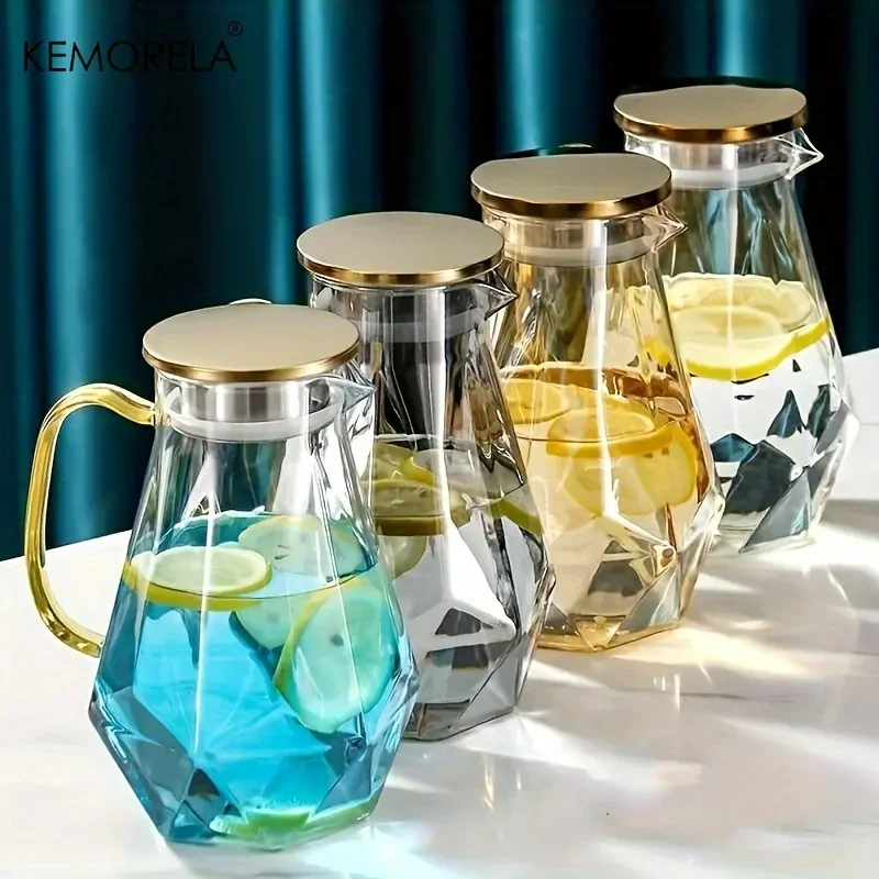 Coffee Equipment Home - 1PCS เพชรแก้วชุดกาน้ําชาร้อนน้ําเย็นกาต้มน้ําเหยือกกาแฟโปร่งใสหม้อบ้านน้ํา Carafe เหยือกแก้ว